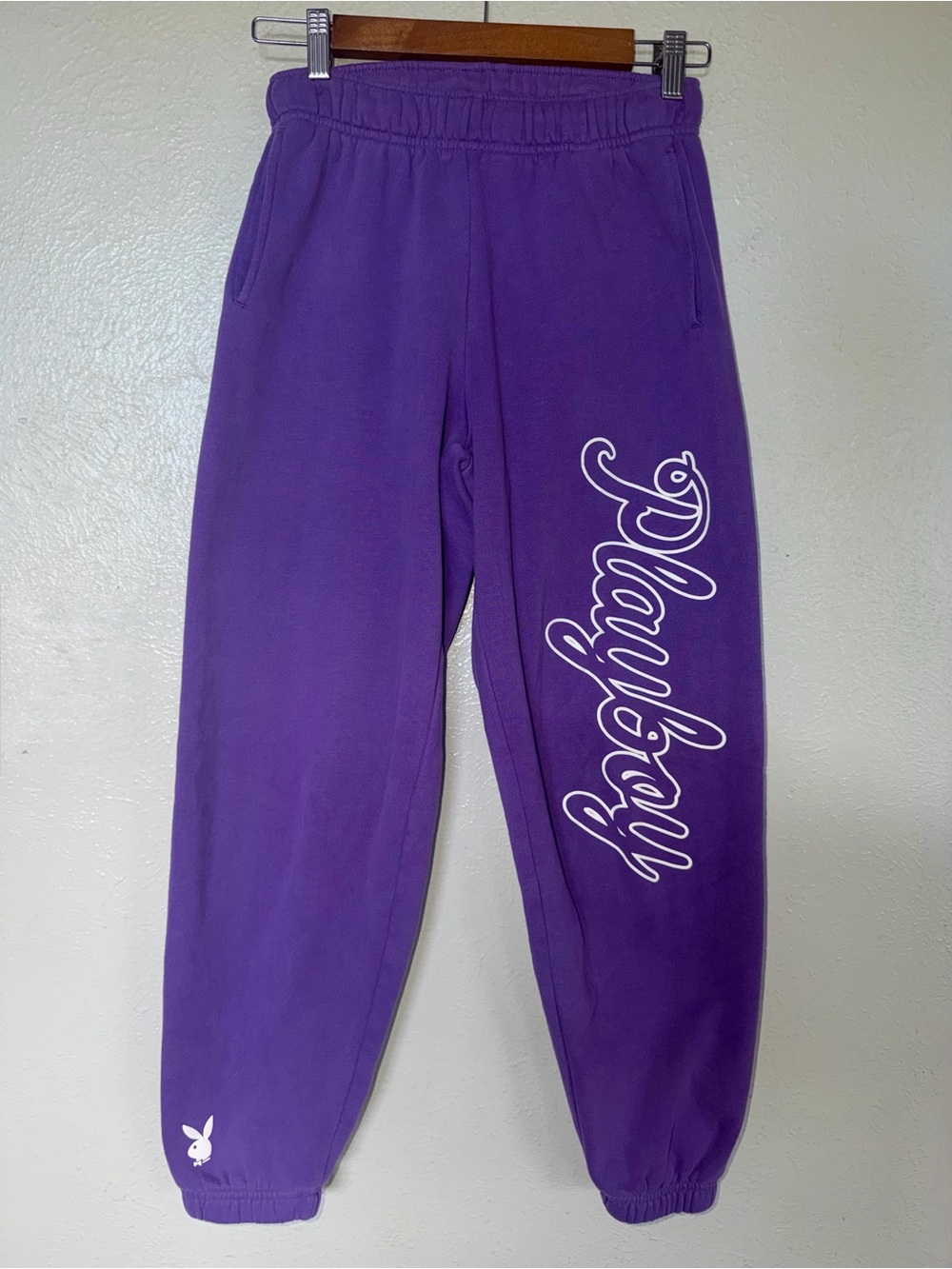 PacSun X Playboy Purple Logo 100% Cotton Soft Comfy Sweats Sweatpants Sz XS